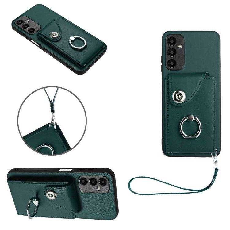 Organ Card Bag Ring Holder PU Phone Case with Lanyard, For Samsung Galaxy A55, For Samsung Galaxy A35, For Samsung Galaxy S24 Ultra 5G, For Samsung Galaxy S24+ 5G, For Samsung Galaxy S24 5G, For Samsung Galaxy A15 4G Global                             ...