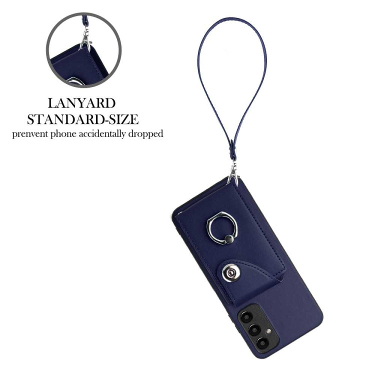 Organ Card Bag Ring Holder PU Phone Case with Lanyard, For Samsung Galaxy A14 5G, For Samsung Galaxy A04 4G, For Samsung Galaxy A13 5G/A04s, For Samsung Galaxy S20 FE, For Samsung Galaxy A23 165.4mm, For Samsung Galaxy A53 5G, For Samsung Galaxy A33 5G...