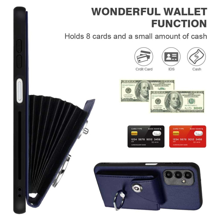 Organ Card Bag Ring Holder PU Phone Case with Lanyard, For Samsung Galaxy A25 5G Global, For Samsung Galaxy S23 FE 5G, For Samsung Galaxy A24 4G, For Samsung Galaxy A04e 4G/M04 4G/F04 4G, For Samsung Galaxy A54 5G, For Samsung Galaxy S23 Ultra 5G      ...