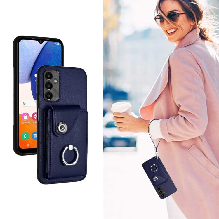 Organ Card Bag Ring Holder PU Phone Case with Lanyard, For Samsung Galaxy A25 5G Global, For Samsung Galaxy S23 FE 5G, For Samsung Galaxy A24 4G, For Samsung Galaxy A04e 4G/M04 4G/F04 4G, For Samsung Galaxy A54 5G, For Samsung Galaxy S23 Ultra 5G      ...
