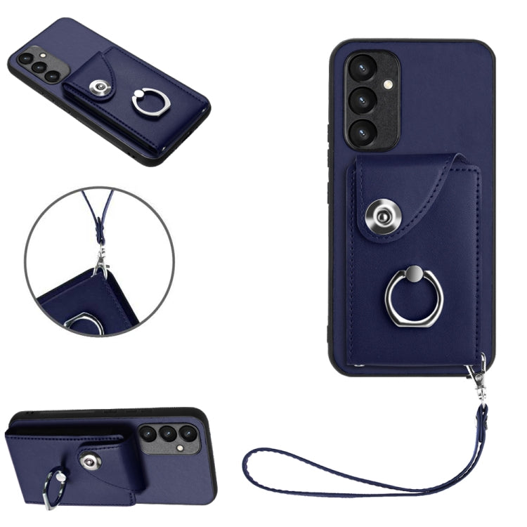 Organ Card Bag Ring Holder PU Phone Case with Lanyard, For Samsung Galaxy A25 5G Global, For Samsung Galaxy S23 FE 5G, For Samsung Galaxy A24 4G, For Samsung Galaxy A04e 4G/M04 4G/F04 4G, For Samsung Galaxy A54 5G, For Samsung Galaxy S23 Ultra 5G      ...