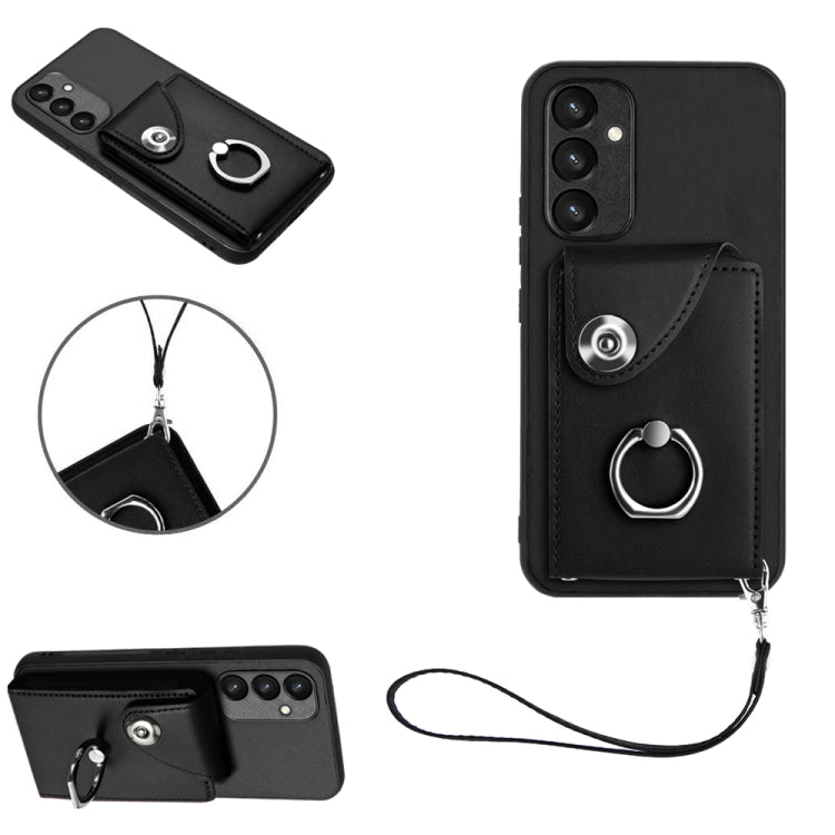 Organ Card Bag Ring Holder PU Phone Case with Lanyard, For Samsung Galaxy A25 5G Global, For Samsung Galaxy S23 FE 5G, For Samsung Galaxy A24 4G, For Samsung Galaxy A04e 4G/M04 4G/F04 4G, For Samsung Galaxy A54 5G, For Samsung Galaxy S23 Ultra 5G      ...