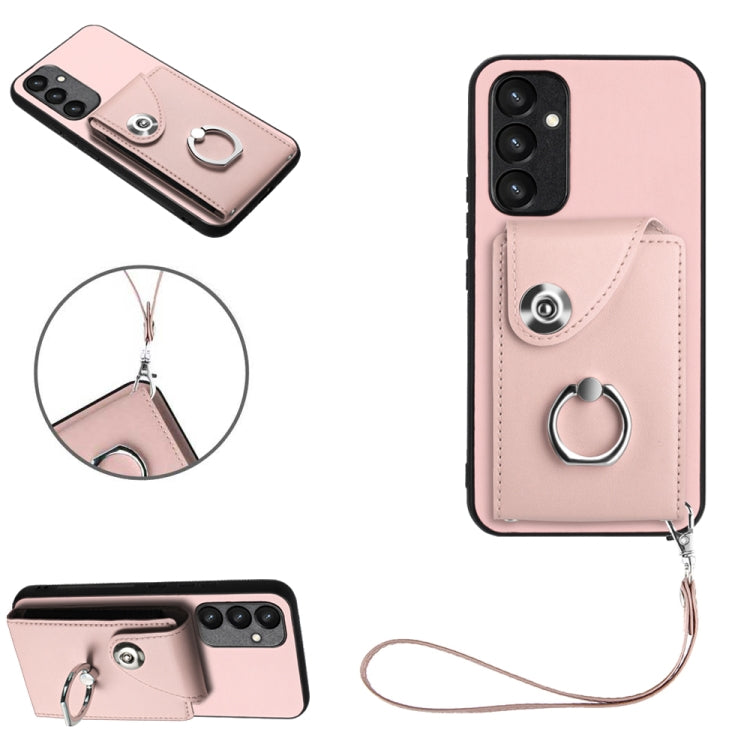 Organ Card Bag Ring Holder PU Phone Case with Lanyard, For Samsung Galaxy A25 5G Global, For Samsung Galaxy S23 FE 5G, For Samsung Galaxy A24 4G, For Samsung Galaxy A04e 4G/M04 4G/F04 4G, For Samsung Galaxy A54 5G, For Samsung Galaxy S23 Ultra 5G      ...