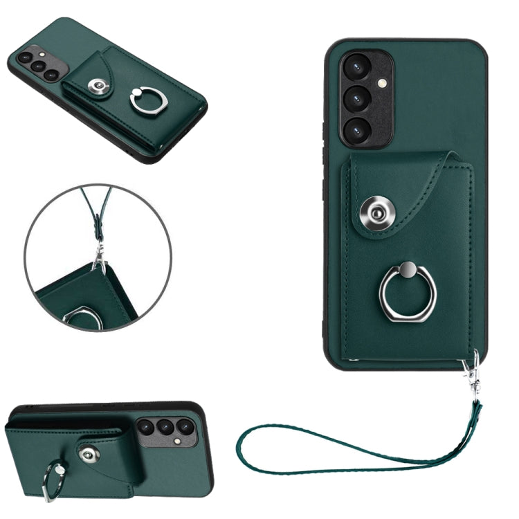 Organ Card Bag Ring Holder PU Phone Case with Lanyard, For Samsung Galaxy A25 5G Global, For Samsung Galaxy S23 FE 5G, For Samsung Galaxy A24 4G, For Samsung Galaxy A04e 4G/M04 4G/F04 4G, For Samsung Galaxy A54 5G, For Samsung Galaxy S23 Ultra 5G      ...