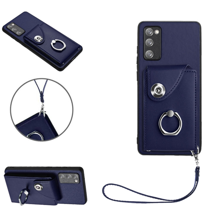 Organ Card Bag Ring Holder PU Phone Case with Lanyard, For Samsung Galaxy A14 5G, For Samsung Galaxy A04 4G, For Samsung Galaxy A13 5G/A04s, For Samsung Galaxy S20 FE, For Samsung Galaxy A23 165.4mm, For Samsung Galaxy A53 5G, For Samsung Galaxy A33 5G...