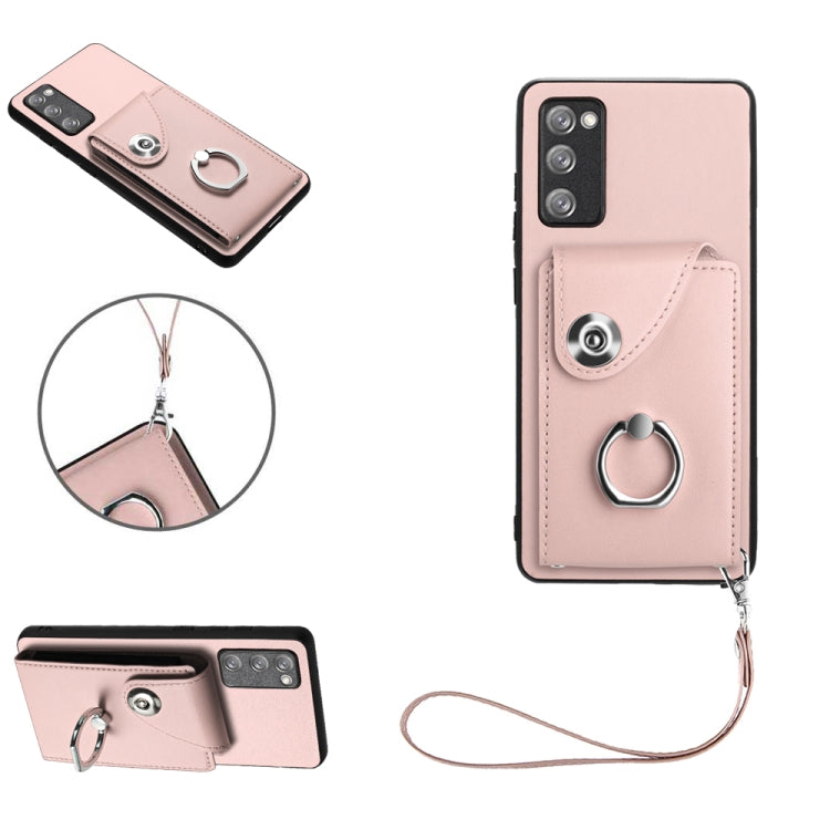Organ Card Bag Ring Holder PU Phone Case with Lanyard, For Samsung Galaxy A14 5G, For Samsung Galaxy A04 4G, For Samsung Galaxy A13 5G/A04s, For Samsung Galaxy S20 FE, For Samsung Galaxy A23 165.4mm, For Samsung Galaxy A53 5G, For Samsung Galaxy A33 5G...