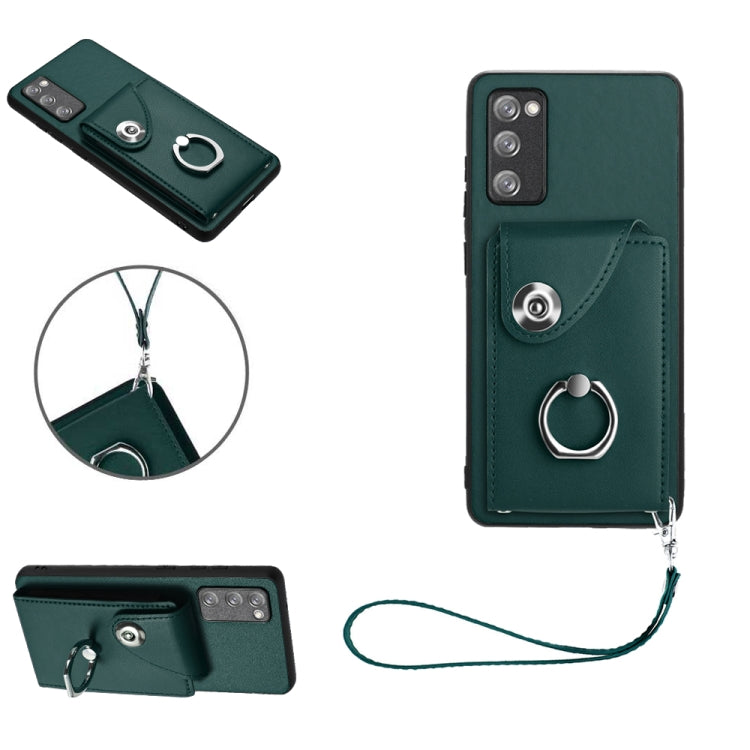 Organ Card Bag Ring Holder PU Phone Case with Lanyard, For Samsung Galaxy A14 5G, For Samsung Galaxy A04 4G, For Samsung Galaxy A13 5G/A04s, For Samsung Galaxy S20 FE, For Samsung Galaxy A23 165.4mm, For Samsung Galaxy A53 5G, For Samsung Galaxy A33 5G...