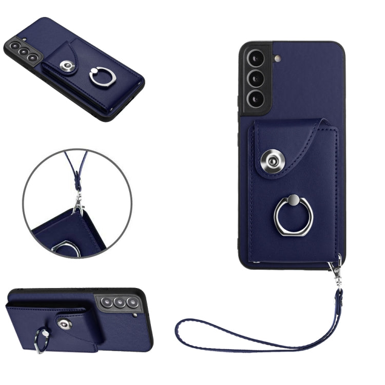 Organ Card Bag Ring Holder PU Phone Case with Lanyard, For Samsung Galaxy S22 Ultra 5G, For Samsung Galaxy S22+ 5G, For Samsung Galaxy S22 5G, For Samsung Galaxy S21 FE 5G, For Samsung Galaxy A52 4G/5G, For Samsung Galaxy A12