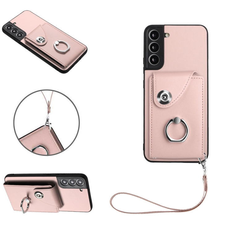 Organ Card Bag Ring Holder PU Phone Case with Lanyard, For Samsung Galaxy S22 Ultra 5G, For Samsung Galaxy S22+ 5G, For Samsung Galaxy S22 5G, For Samsung Galaxy S21 FE 5G, For Samsung Galaxy A52 4G/5G, For Samsung Galaxy A12