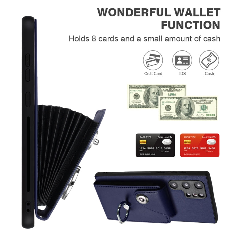 Organ Card Bag Ring Holder PU Phone Case with Lanyard, For Samsung Galaxy S22 Ultra 5G, For Samsung Galaxy S22+ 5G, For Samsung Galaxy S22 5G, For Samsung Galaxy S21 FE 5G, For Samsung Galaxy A52 4G/5G, For Samsung Galaxy A12