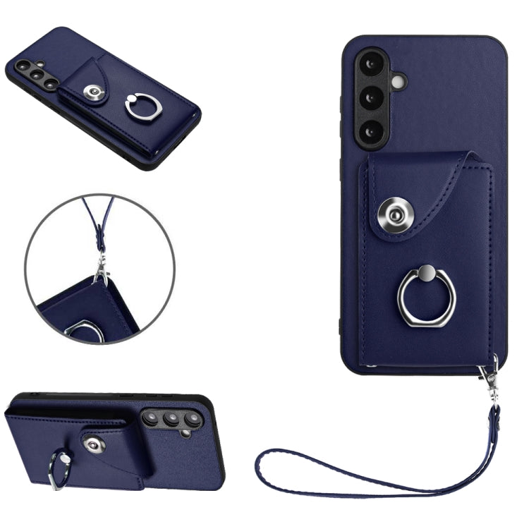Organ Card Bag Ring Holder PU Phone Case with Lanyard, For Samsung Galaxy A25 5G Global, For Samsung Galaxy S23 FE 5G, For Samsung Galaxy A24 4G, For Samsung Galaxy A04e 4G/M04 4G/F04 4G, For Samsung Galaxy A54 5G, For Samsung Galaxy S23 Ultra 5G      ...
