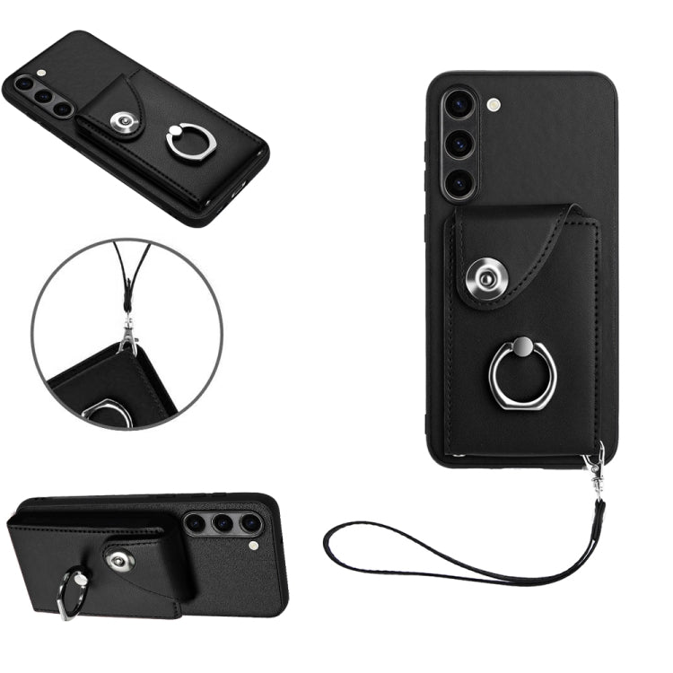 Organ Card Bag Ring Holder PU Phone Case with Lanyard, For Samsung Galaxy A25 5G Global, For Samsung Galaxy S23 FE 5G, For Samsung Galaxy A24 4G, For Samsung Galaxy A04e 4G/M04 4G/F04 4G, For Samsung Galaxy A54 5G, For Samsung Galaxy S23 Ultra 5G      ...