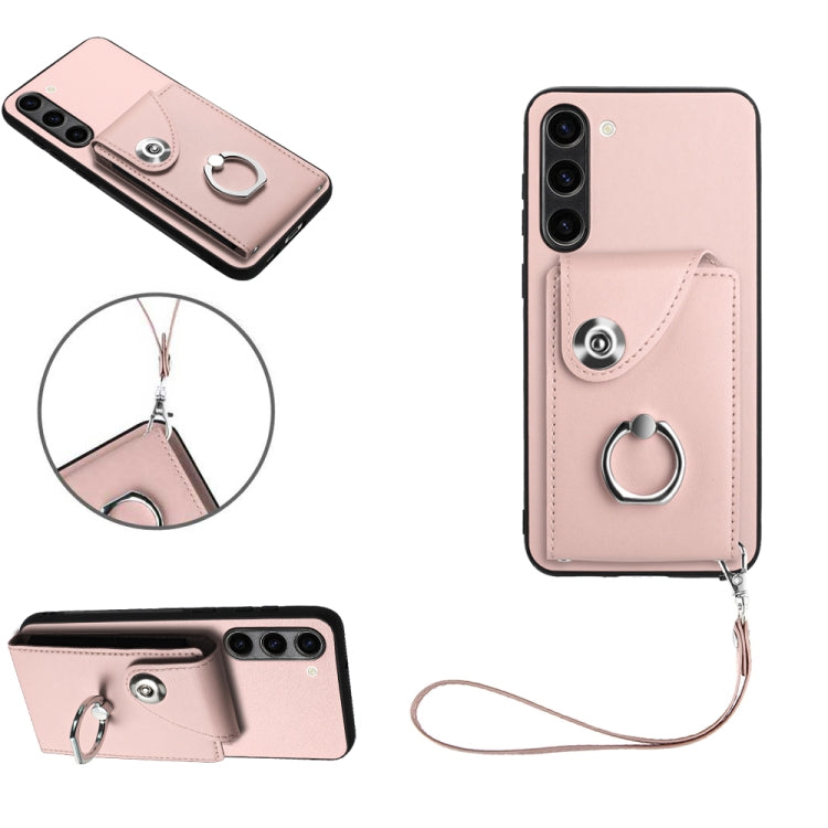 Organ Card Bag Ring Holder PU Phone Case with Lanyard, For Samsung Galaxy A25 5G Global, For Samsung Galaxy S23 FE 5G, For Samsung Galaxy A24 4G, For Samsung Galaxy A04e 4G/M04 4G/F04 4G, For Samsung Galaxy A54 5G, For Samsung Galaxy S23 Ultra 5G      ...