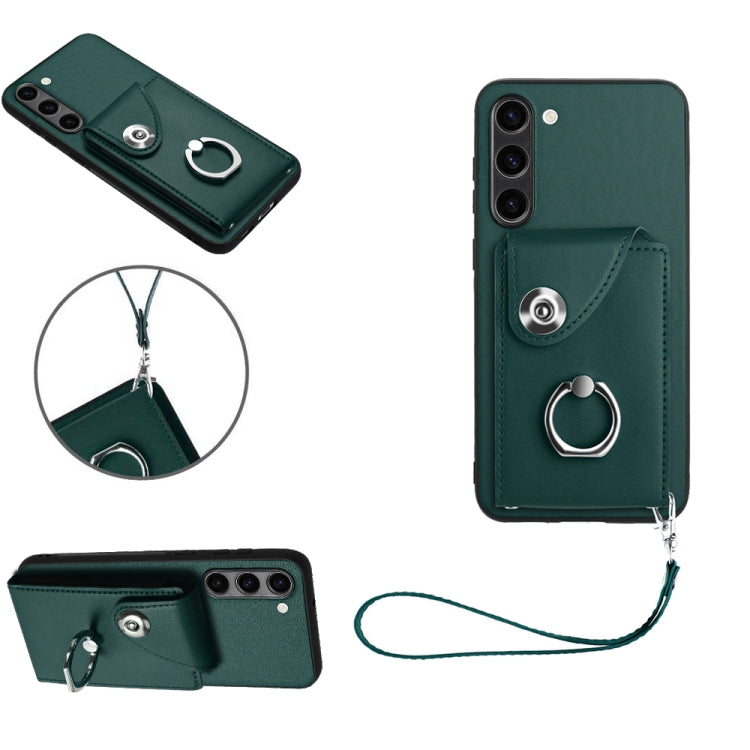 Organ Card Bag Ring Holder PU Phone Case with Lanyard, For Samsung Galaxy A25 5G Global, For Samsung Galaxy S23 FE 5G, For Samsung Galaxy A24 4G, For Samsung Galaxy A04e 4G/M04 4G/F04 4G, For Samsung Galaxy A54 5G, For Samsung Galaxy S23 Ultra 5G      ...
