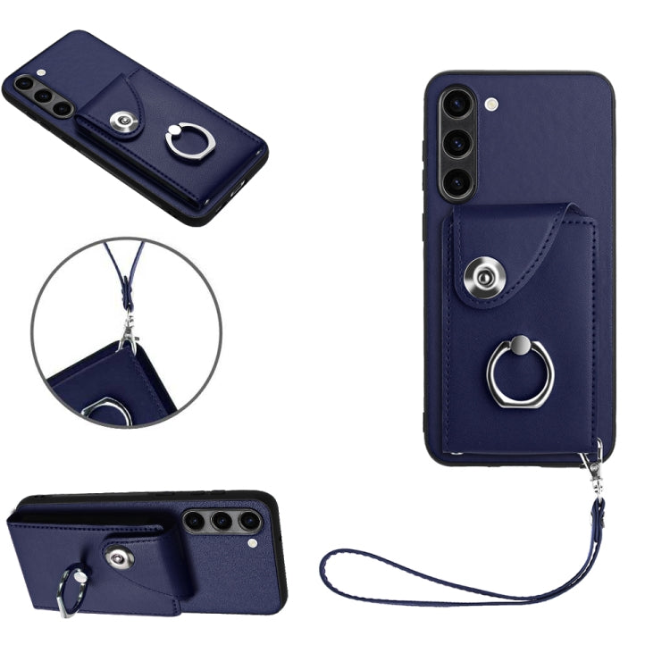 Organ Card Bag Ring Holder PU Phone Case with Lanyard, For Samsung Galaxy A25 5G Global, For Samsung Galaxy S23 FE 5G, For Samsung Galaxy A24 4G, For Samsung Galaxy A04e 4G/M04 4G/F04 4G, For Samsung Galaxy A54 5G, For Samsung Galaxy S23 Ultra 5G      ...