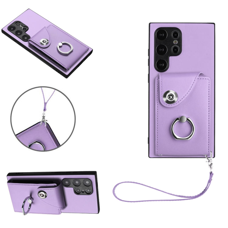 Organ Card Bag Ring Holder PU Phone Case with Lanyard, For Samsung Galaxy A55, For Samsung Galaxy A35, For Samsung Galaxy S24 Ultra 5G, For Samsung Galaxy S24+ 5G, For Samsung Galaxy S24 5G, For Samsung Galaxy A15 4G Global                             ...
