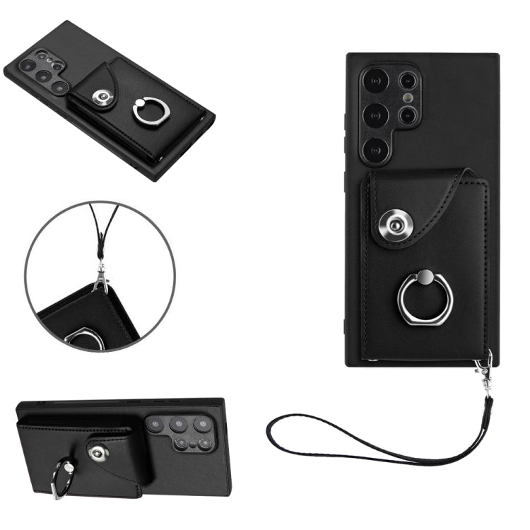 Organ Card Bag Ring Holder PU Phone Case with Lanyard, For Samsung Galaxy A55, For Samsung Galaxy A35, For Samsung Galaxy S24 Ultra 5G, For Samsung Galaxy S24+ 5G, For Samsung Galaxy S24 5G, For Samsung Galaxy A15 4G Global                             ...