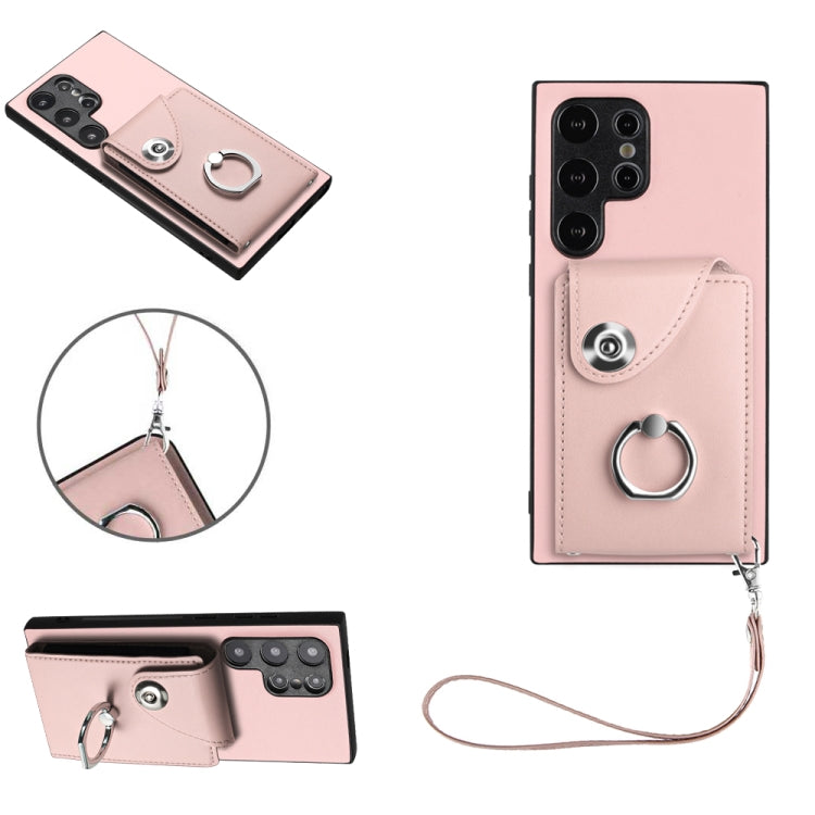 Organ Card Bag Ring Holder PU Phone Case with Lanyard, For Samsung Galaxy A55, For Samsung Galaxy A35, For Samsung Galaxy S24 Ultra 5G, For Samsung Galaxy S24+ 5G, For Samsung Galaxy S24 5G, For Samsung Galaxy A15 4G Global                             ...