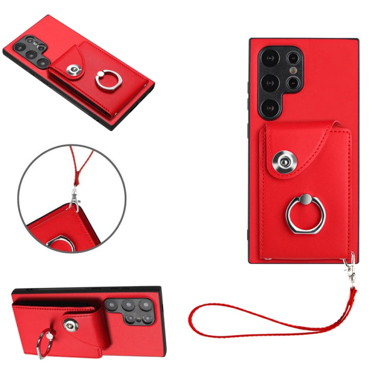 Organ Card Bag Ring Holder PU Phone Case with Lanyard, For Samsung Galaxy A55, For Samsung Galaxy A35, For Samsung Galaxy S24 Ultra 5G, For Samsung Galaxy S24+ 5G, For Samsung Galaxy S24 5G, For Samsung Galaxy A15 4G Global                             ...
