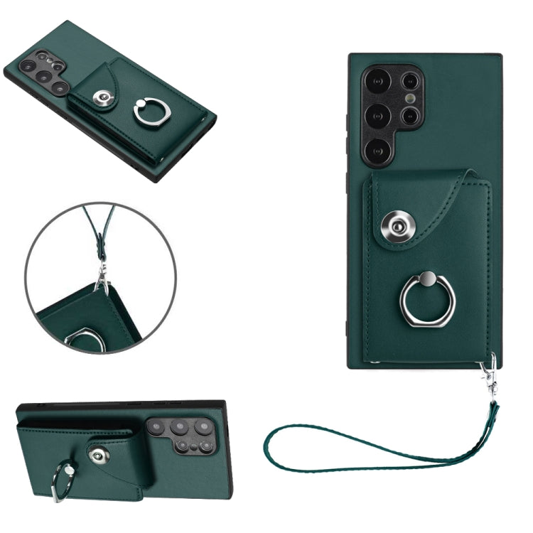 Organ Card Bag Ring Holder PU Phone Case with Lanyard, For Samsung Galaxy A55, For Samsung Galaxy A35, For Samsung Galaxy S24 Ultra 5G, For Samsung Galaxy S24+ 5G, For Samsung Galaxy S24 5G, For Samsung Galaxy A15 4G Global                             ...