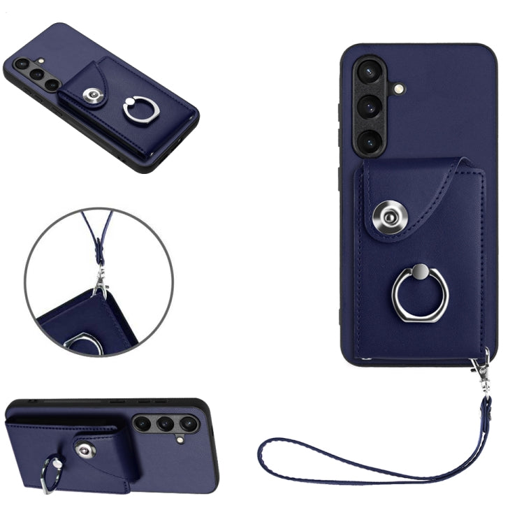 Organ Card Bag Ring Holder PU Phone Case with Lanyard, For Samsung Galaxy A55, For Samsung Galaxy A35, For Samsung Galaxy S24 Ultra 5G, For Samsung Galaxy S24+ 5G, For Samsung Galaxy S24 5G, For Samsung Galaxy A15 4G Global                             ...