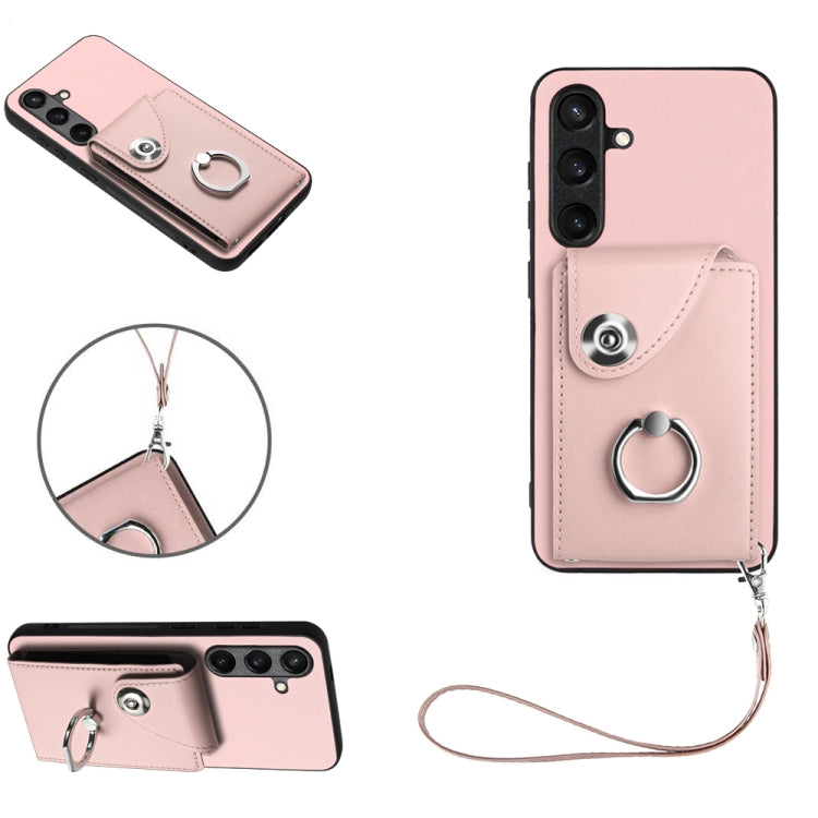 Organ Card Bag Ring Holder PU Phone Case with Lanyard, For Samsung Galaxy A55, For Samsung Galaxy A35, For Samsung Galaxy S24 Ultra 5G, For Samsung Galaxy S24+ 5G, For Samsung Galaxy S24 5G, For Samsung Galaxy A15 4G Global                             ...