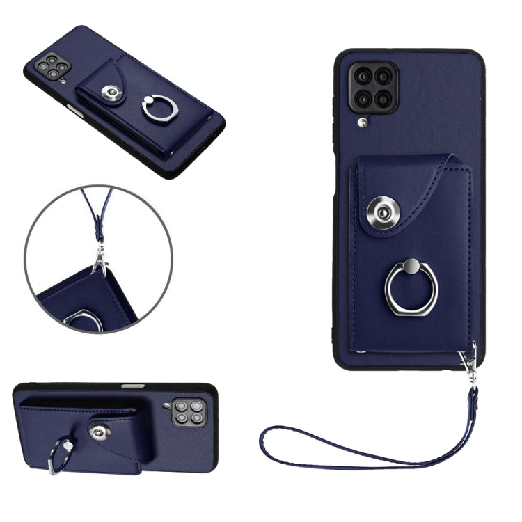 Organ Card Bag Ring Holder PU Phone Case with Lanyard, For Samsung Galaxy S22 Ultra 5G, For Samsung Galaxy S22+ 5G, For Samsung Galaxy S22 5G, For Samsung Galaxy S21 FE 5G, For Samsung Galaxy A52 4G/5G, For Samsung Galaxy A12