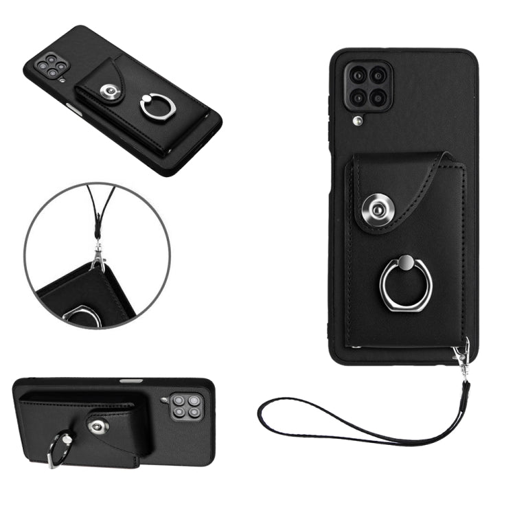 Organ Card Bag Ring Holder PU Phone Case with Lanyard, For Samsung Galaxy S22 Ultra 5G, For Samsung Galaxy S22+ 5G, For Samsung Galaxy S22 5G, For Samsung Galaxy S21 FE 5G, For Samsung Galaxy A52 4G/5G, For Samsung Galaxy A12