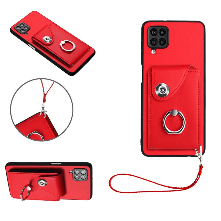 Organ Card Bag Ring Holder PU Phone Case with Lanyard, For Samsung Galaxy S22 Ultra 5G, For Samsung Galaxy S22+ 5G, For Samsung Galaxy S22 5G, For Samsung Galaxy S21 FE 5G, For Samsung Galaxy A52 4G/5G, For Samsung Galaxy A12