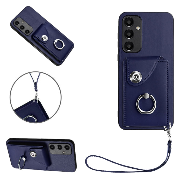 Organ Card Bag Ring Holder PU Phone Case with Lanyard, For Samsung Galaxy A55, For Samsung Galaxy A35, For Samsung Galaxy S24 Ultra 5G, For Samsung Galaxy S24+ 5G, For Samsung Galaxy S24 5G, For Samsung Galaxy A15 4G Global                             ...