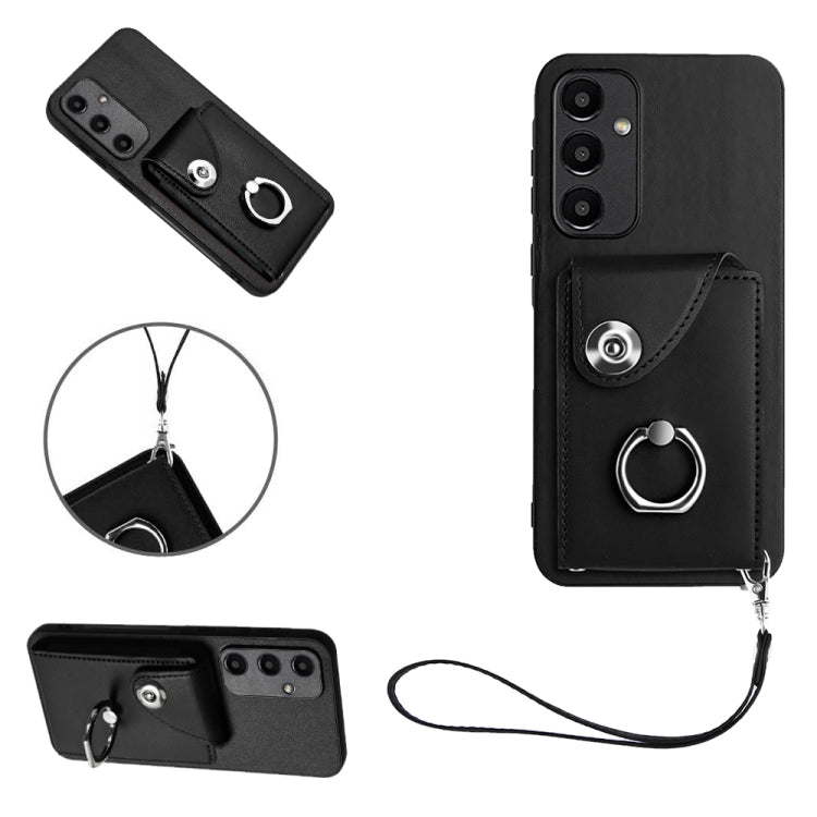 Organ Card Bag Ring Holder PU Phone Case with Lanyard, For Samsung Galaxy A55, For Samsung Galaxy A35, For Samsung Galaxy S24 Ultra 5G, For Samsung Galaxy S24+ 5G, For Samsung Galaxy S24 5G, For Samsung Galaxy A15 4G Global                             ...