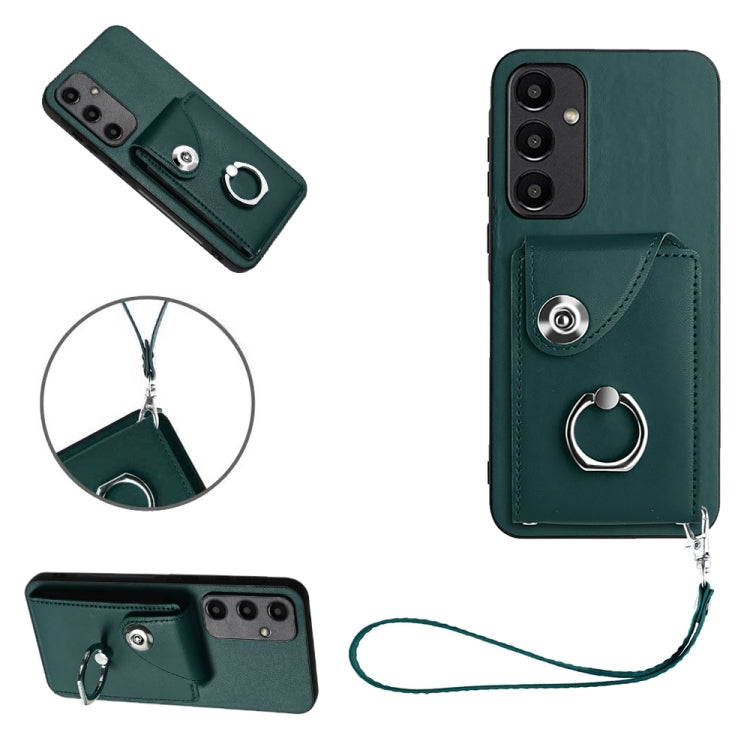 Organ Card Bag Ring Holder PU Phone Case with Lanyard, For Samsung Galaxy A55, For Samsung Galaxy A35, For Samsung Galaxy S24 Ultra 5G, For Samsung Galaxy S24+ 5G, For Samsung Galaxy S24 5G, For Samsung Galaxy A15 4G Global                             ...