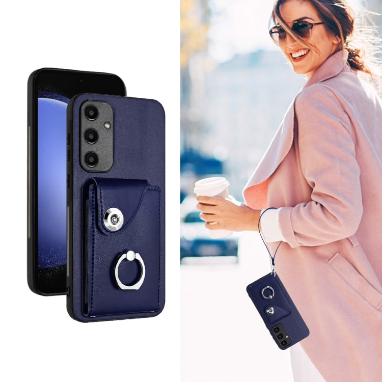 Organ Card Bag Ring Holder PU Phone Case with Lanyard, For Samsung Galaxy A55, For Samsung Galaxy A35, For Samsung Galaxy S24 Ultra 5G, For Samsung Galaxy S24+ 5G, For Samsung Galaxy S24 5G, For Samsung Galaxy A15 4G Global                             ...