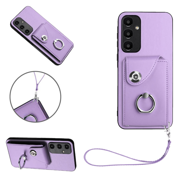 Organ Card Bag Ring Holder PU Phone Case with Lanyard, For Samsung Galaxy A55, For Samsung Galaxy A35, For Samsung Galaxy S24 Ultra 5G, For Samsung Galaxy S24+ 5G, For Samsung Galaxy S24 5G, For Samsung Galaxy A15 4G Global                             ...