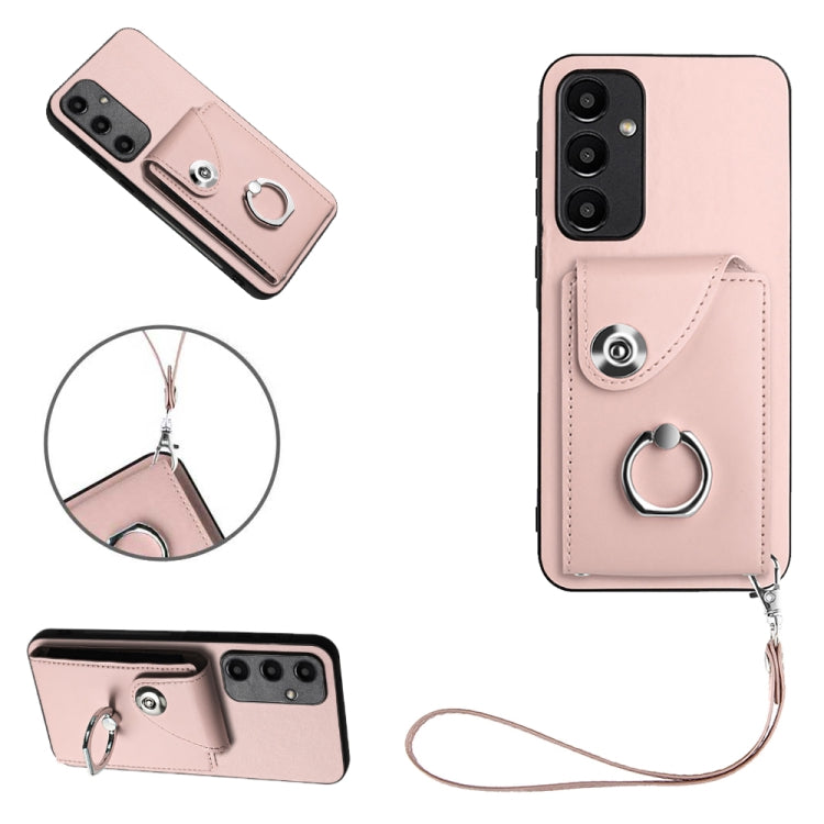 Organ Card Bag Ring Holder PU Phone Case with Lanyard, For Samsung Galaxy A55, For Samsung Galaxy A35, For Samsung Galaxy S24 Ultra 5G, For Samsung Galaxy S24+ 5G, For Samsung Galaxy S24 5G, For Samsung Galaxy A15 4G Global                             ...