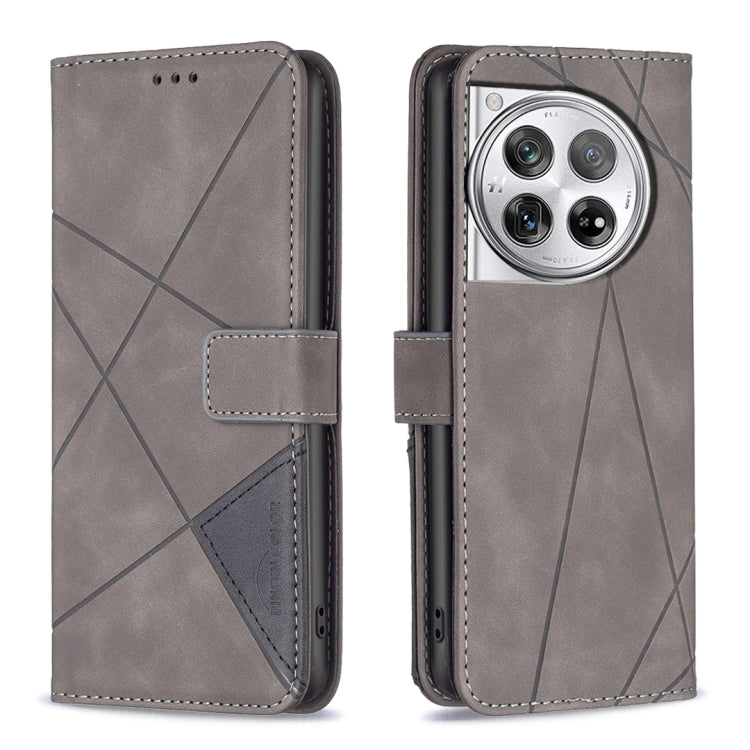 BF05 Magnetic Buckle Rhombus Texture Leather Phone Case, For OnePlus 13, For OnePlus Nord 4, For OnePlus Nord CE4 Lite Global, For OnePlus 12R, For OnePlus 12 5G