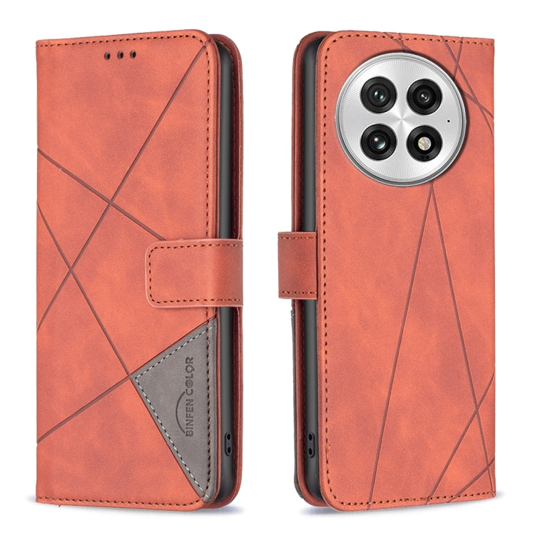 BF05 Magnetic Buckle Rhombus Texture Leather Phone Case, For OnePlus 13, For OnePlus Nord 4, For OnePlus Nord CE4 Lite Global, For OnePlus 12R, For OnePlus 12 5G
