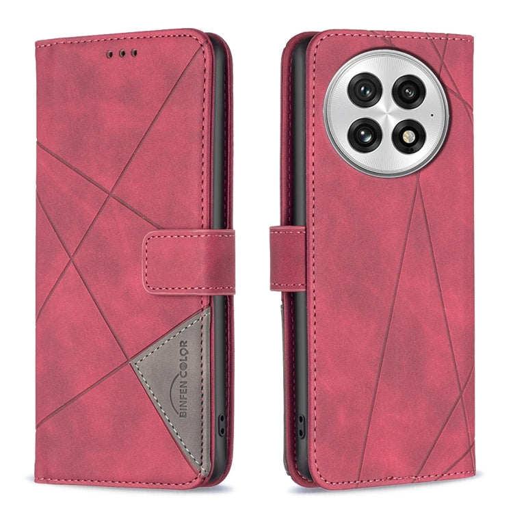 BF05 Magnetic Buckle Rhombus Texture Leather Phone Case, For OnePlus 13, For OnePlus Nord 4, For OnePlus Nord CE4 Lite Global, For OnePlus 12R, For OnePlus 12 5G