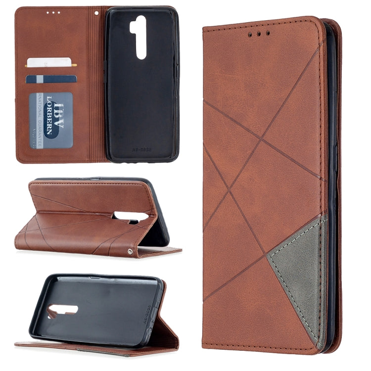 Rhombus Texture Horizontal Flip Magnetic Leather Case with Holder & Card Slots, For Oppo A5 (2020) / A9 (2020), For Oppo A72 / A52 / A92, For Oppo A31 (2020) / A81, For Samsung Galaxy A21s