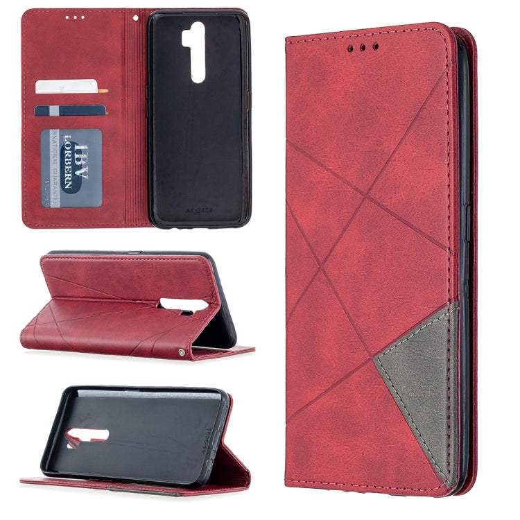 Rhombus Texture Horizontal Flip Magnetic Leather Case with Holder & Card Slots, For Oppo A5 (2020) / A9 (2020), For Oppo A72 / A52 / A92, For Oppo A31 (2020) / A81, For Samsung Galaxy A21s