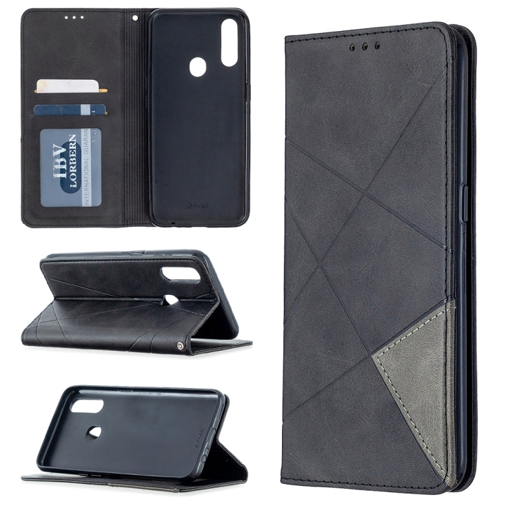 Rhombus Texture Horizontal Flip Magnetic Leather Case with Holder & Card Slots, For Oppo A5 (2020) / A9 (2020), For Oppo A72 / A52 / A92, For Oppo A31 (2020) / A81, For Samsung Galaxy A21s