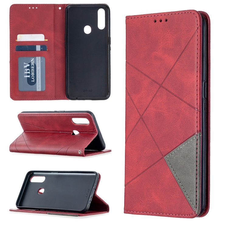 Rhombus Texture Horizontal Flip Magnetic Leather Case with Holder & Card Slots, For Oppo A5 (2020) / A9 (2020), For Oppo A72 / A52 / A92, For Oppo A31 (2020) / A81, For Samsung Galaxy A21s