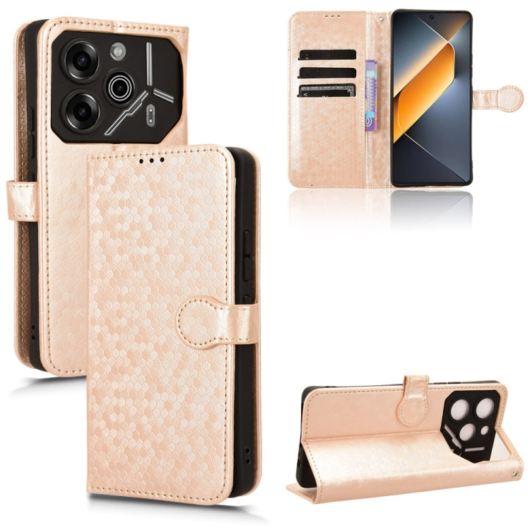 Honeycomb Dot Texture Leather Phone Case, For Tecno Camon 30 Premier 5G, For Tecno Pova 6 Neo, For Tecno Camon 30 Pro 5G, For Tecno Pova 6 Pro, For Tecno Spark 20 Pro+ 4G, For Tecno Spark 20 Pro, For Tecno Spark Go 2024 / Spark 20C, For Tecno Spark 20 ...