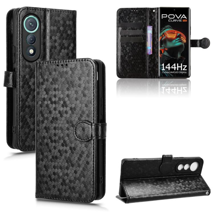 Honeycomb Dot Texture Leather Phone Case, For Tecno Pova Curve 5G, For Tecno Camon 40 Pro 4G / 5G, For Tecno Camon 40 Premier, For Tecno Camon 30s / 30s Pro, For Tecno Pova 6 Neo 5G / Spark 30 5G, For Tecno Spark 30 Pro 4G, For Tecno Spark 30 4G       ...
