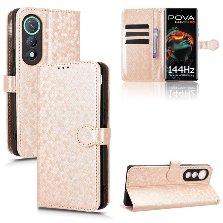Honeycomb Dot Texture Leather Phone Case, For Tecno Pova Curve 5G, For Tecno Camon 40 Pro 4G / 5G, For Tecno Camon 40 Premier, For Tecno Camon 30s / 30s Pro, For Tecno Pova 6 Neo 5G / Spark 30 5G, For Tecno Spark 30 Pro 4G, For Tecno Spark 30 4G       ...