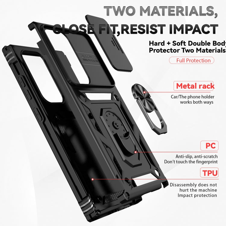 Sliding Camshield Holder Phone Case, For Samsung Galaxy S24 Ultra 5G, For Samsung Galaxy S24+ 5G, For Samsung Galaxy S24 5G