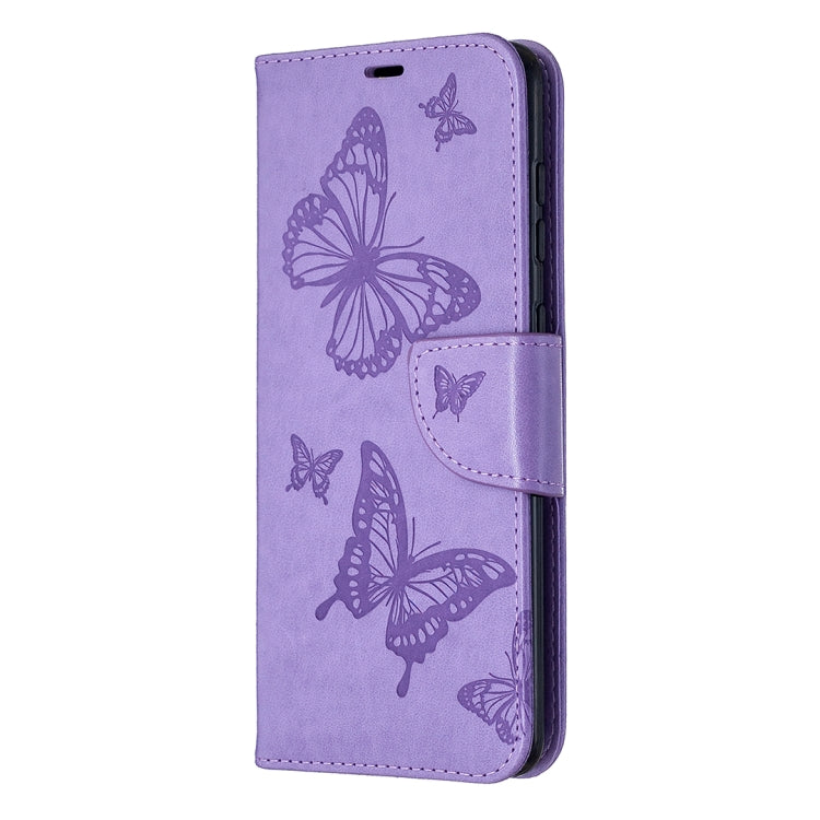 Embossing Two Butterflies Pattern Horizontal Flip PU Leather Case with Holder & Card Slot & Wallet & Lanyard, For Samsung Galaxy A21s