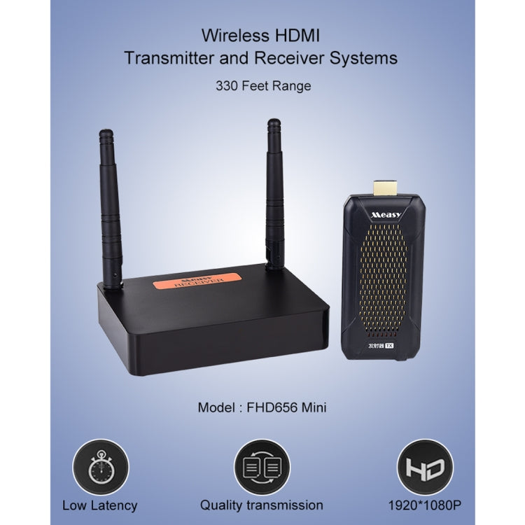 Measy FHD656 Mini 1080P HDMI 1.4 HD Wireless Audio Video Transmitter Receiver Extender Transmission System, Transmission Distance: 100m,, US Plug, EU Plug, AU Plug, UK Plug