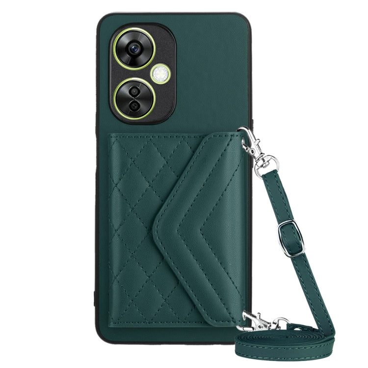 Rhombic Texture Card Bag RFID Phone Case with Long Lanyard, For OPPO A78 4G, For OPPO K11X / OnePlus Nord CE 3 Lite, For OPPO A58 / A58x, For OPPO A17
