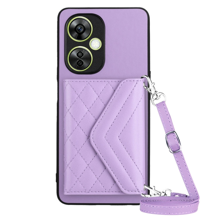 Rhombic Texture Card Bag RFID Phone Case with Long Lanyard, For OPPO A78 4G, For OPPO K11X / OnePlus Nord CE 3 Lite, For OPPO A58 / A58x, For OPPO A17